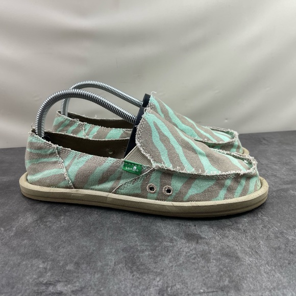 Sanuk Fiona Women’s Shoes Gray Green 8 M Sidewalk Surfer Comfort Loafers - Picture 3 of 15